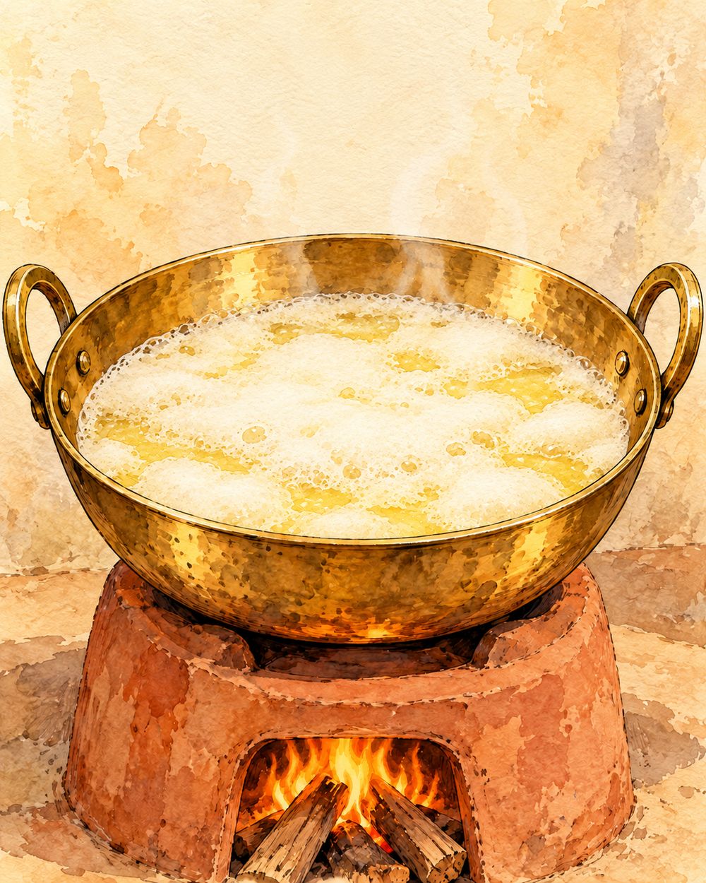 The butter melted and covered in white foam