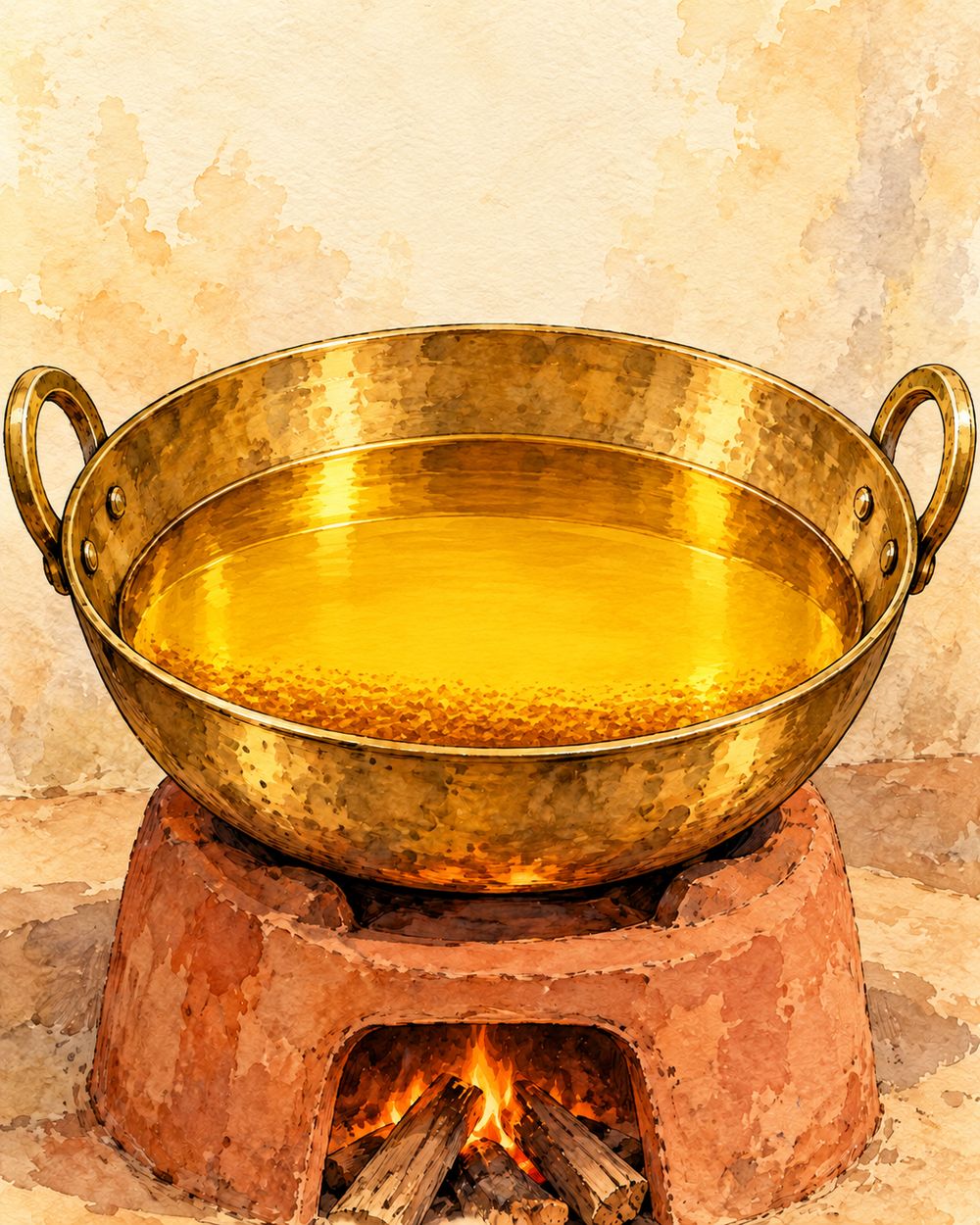 Clear golden ghee in the kadhai with a low flame