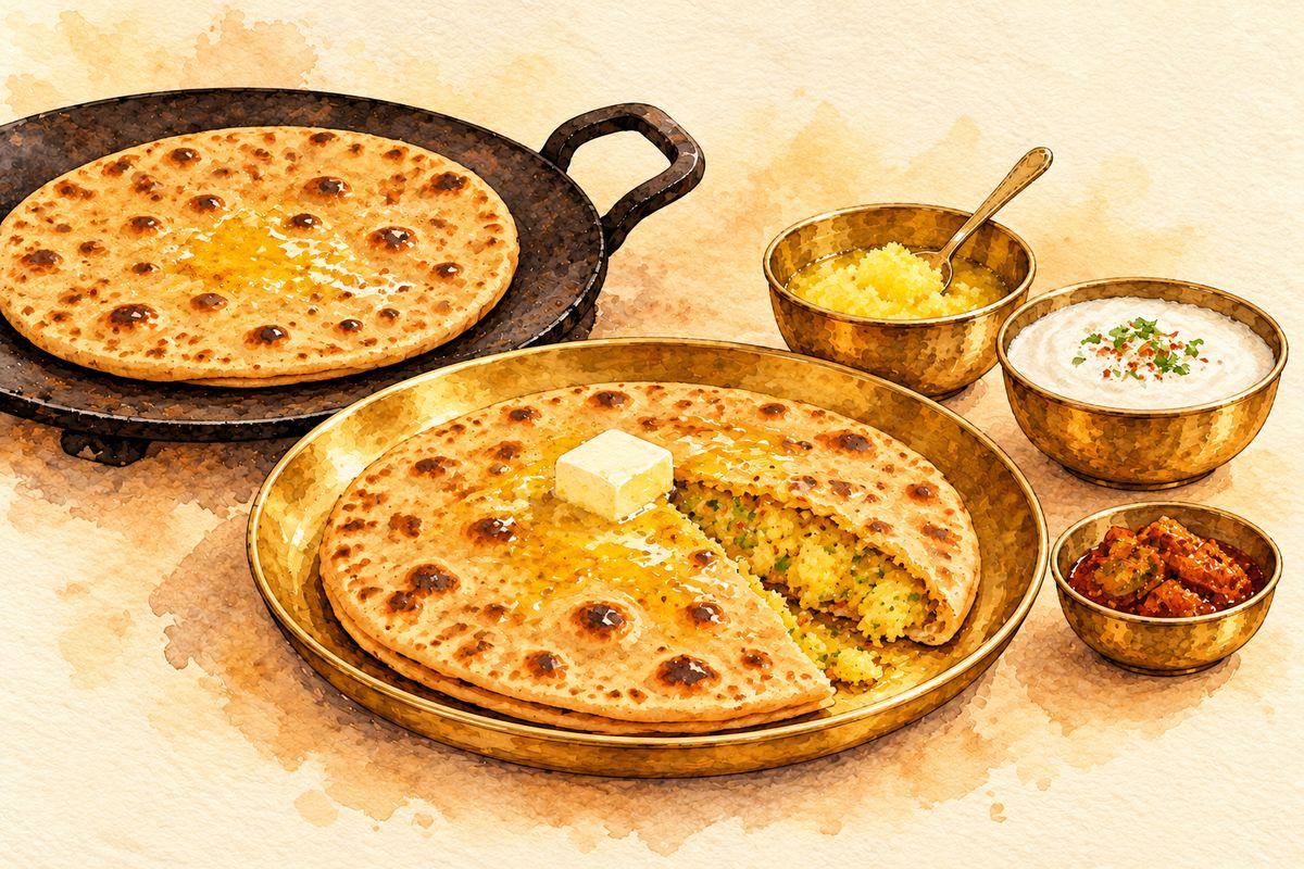 Aloo paratha made with Govindam Deshi Ghee