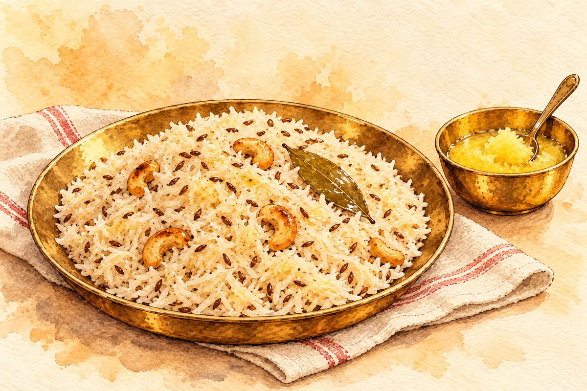 Ghee rice made with Govindam Deshi Ghee